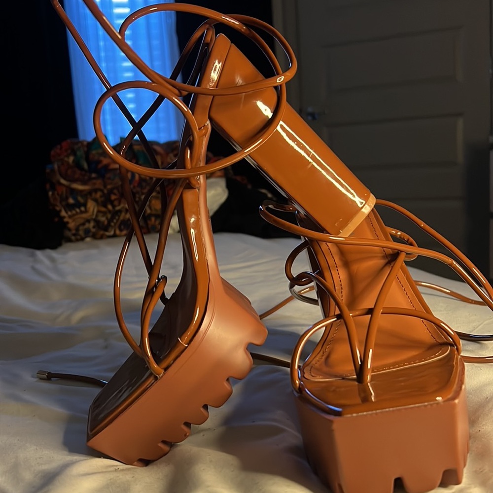 Brown Platform Heels - Picture 2 of 2